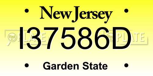 I37586D New Jersey License Plate
