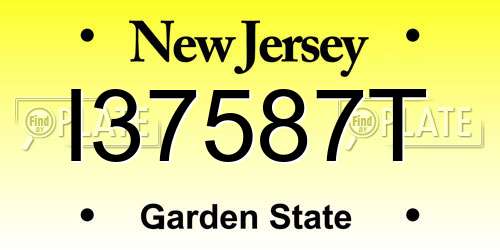I37587T New Jersey License Plate