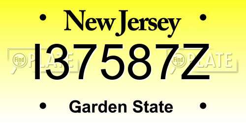 I37587Z New Jersey License Plate