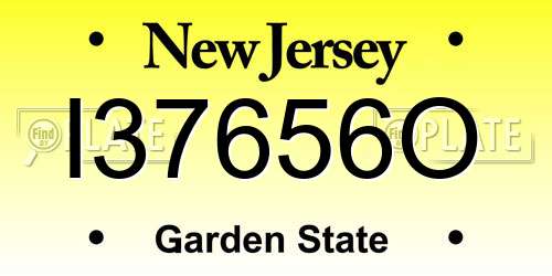 I37656O New Jersey License Plate