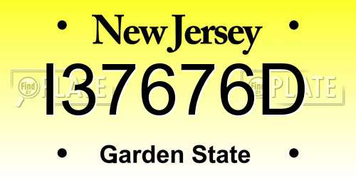 I37676D New Jersey License Plate