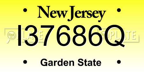 I37686Q New Jersey License Plate