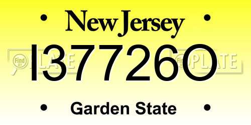 I37726O New Jersey License Plate