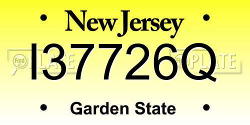 I37726Q New Jersey License Plate
