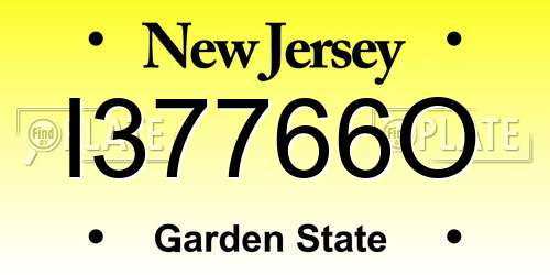 I37766O New Jersey License Plate