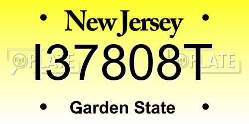 I37808T New Jersey License Plate