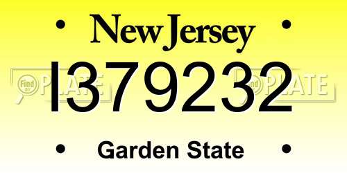 I379232 New Jersey License Plate