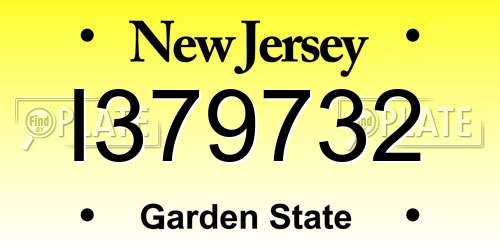I379732 New Jersey License Plate
