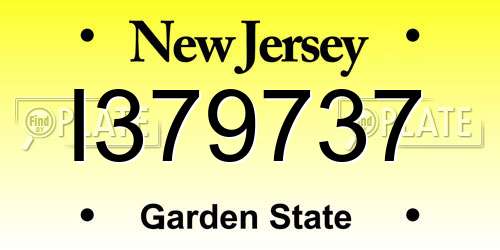 I379737 New Jersey License Plate