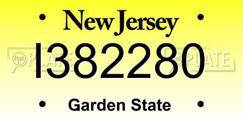 I382280 New Jersey License Plate