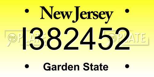 I382452 New Jersey License Plate