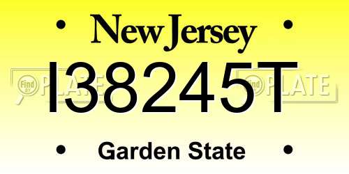 I38245T New Jersey License Plate