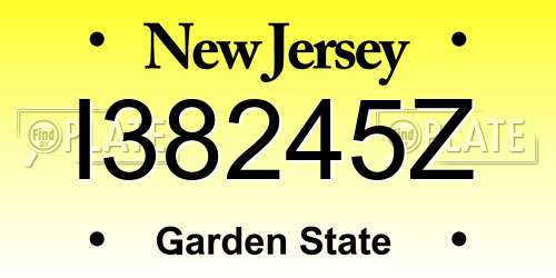I38245Z New Jersey License Plate