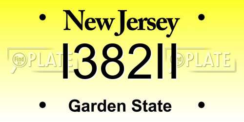 I382II New Jersey License Plate