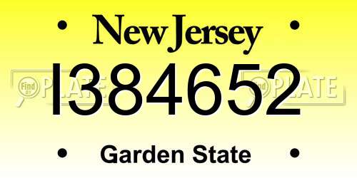 I384652 New Jersey License Plate