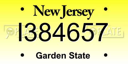 I384657 New Jersey License Plate