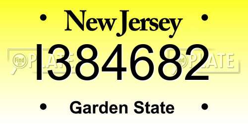 I384682 New Jersey License Plate