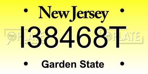 I38468T New Jersey License Plate