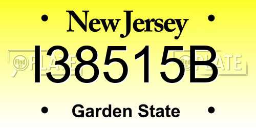 I38515B New Jersey License Plate