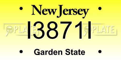 I3871I New Jersey License Plate