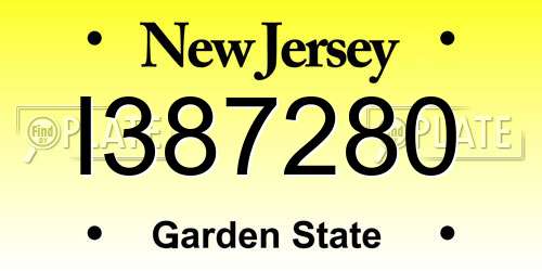 I387280 New Jersey License Plate