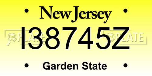 I38745Z New Jersey License Plate
