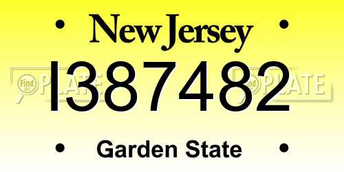 I387482 New Jersey License Plate