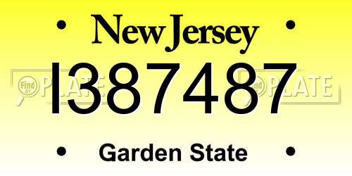 I387487 New Jersey License Plate