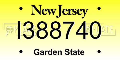 I388740 New Jersey License Plate