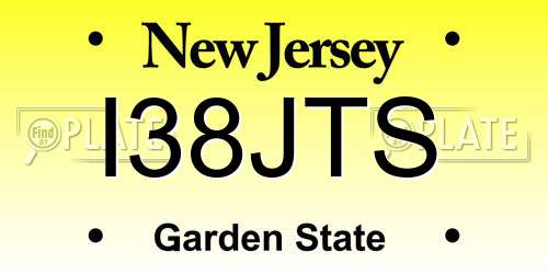 I38JTS New Jersey License Plate