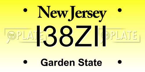 I38ZII New Jersey License Plate