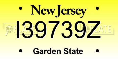 I39739Z New Jersey License Plate