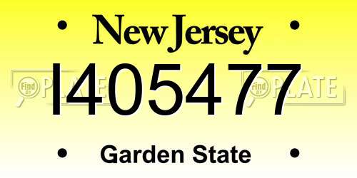 I405477 New Jersey License Plate