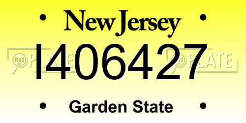 I406427 New Jersey License Plate