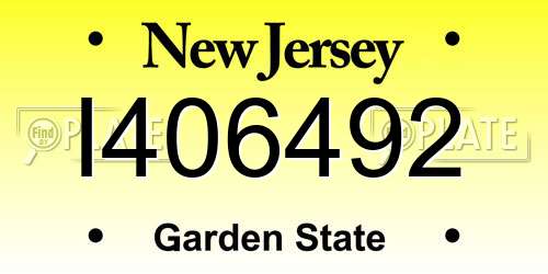 I406492 New Jersey License Plate