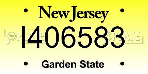 I406583 New Jersey License Plate