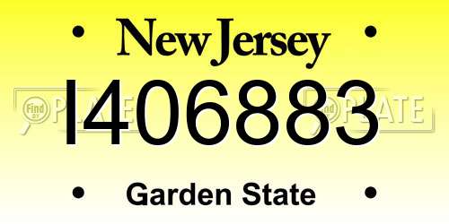 I406883 New Jersey License Plate