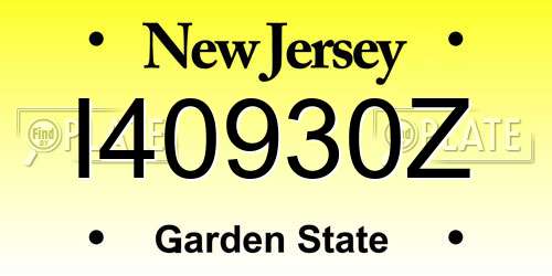 I40930Z New Jersey License Plate