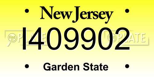 I409902 New Jersey License Plate