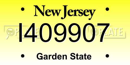 I409907 New Jersey License Plate