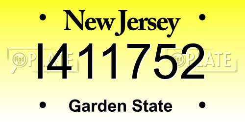 I411752 New Jersey License Plate