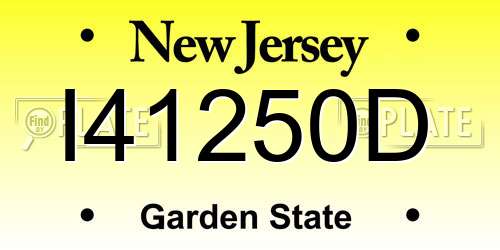 I41250D New Jersey License Plate