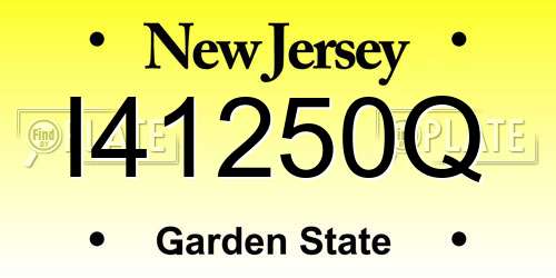 I41250Q New Jersey License Plate