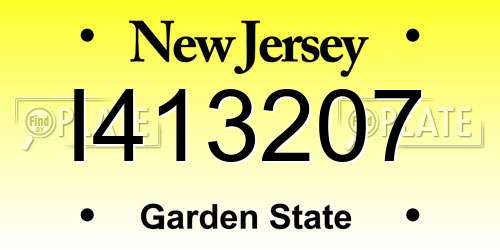 I413207 New Jersey License Plate