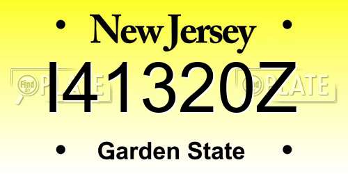 I41320Z New Jersey License Plate