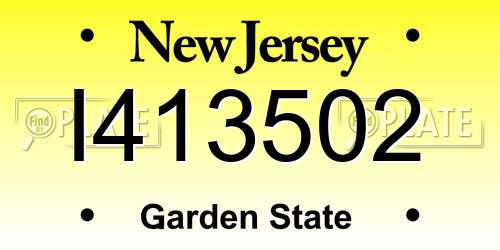 I413502 New Jersey License Plate