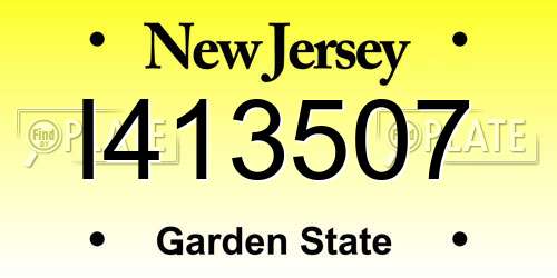 I413507 New Jersey License Plate