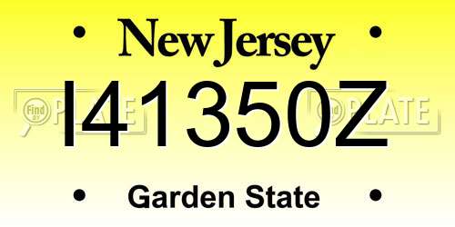I41350Z New Jersey License Plate