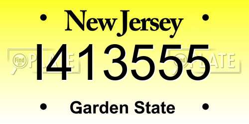 I413555 New Jersey License Plate