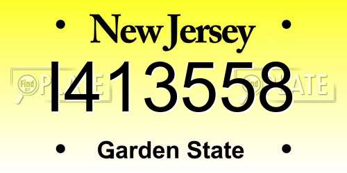I413558 New Jersey License Plate